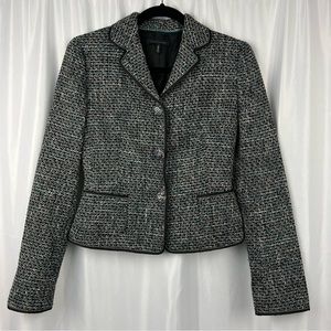 Elie Tahari Bergdorf Goodman Tweed Blazer Jacket Embellished Buttons XS